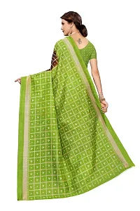 NITA CREATION Women's Art Silk Woven Saree With Blouse Piece (Bandhani Checks_Parrot Coffee Brown)-thumb3