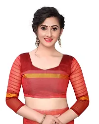 NITA CREATION Women's Woven Cotton Silk Woven Saree With Blouse Piece (Maroon)-thumb4