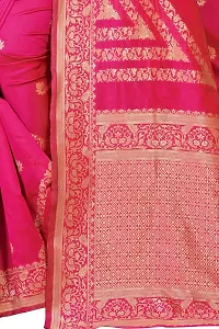 NITA CREATION Women's Fancy Banarasi Silk Jacquard woven Saree With Blouse Piece (PINK)-thumb4