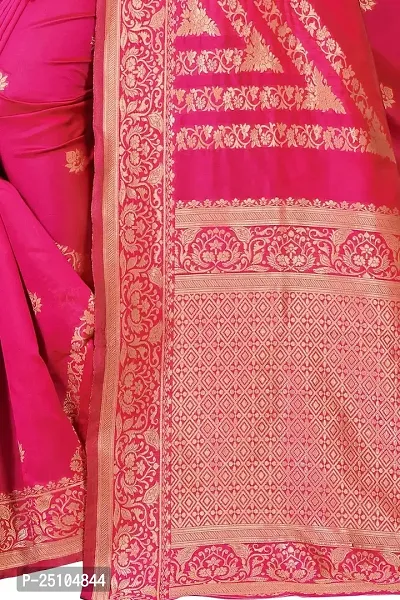 NITA CREATION Women's Fancy Banarasi Silk Jacquard woven Saree With Blouse Piece (PINK)-thumb5