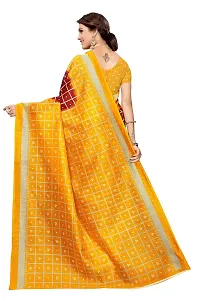 NITA CREATION Women's Art Silk Woven Saree With Blouse Piece (Bandhani Checks_Mustard Maroon)-thumb3