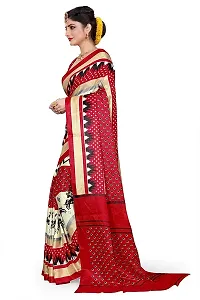 NITA CREATION Women Ethnic Wear Khadi Silk Woven Saree With Blouse Piece (Zigzag_Red)-thumb2