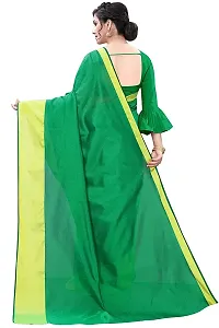 NITA CREATION Elegant Women's Cotton Silk Woven Saree With Blouse Piece(Monika Woven Sarees_Green)-thumb3