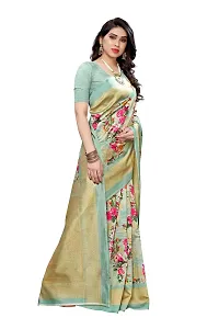 NITA CREATION Beautiful Silk Woven Saree With Blouse Piece (Pista Green)-thumb1