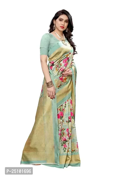 NITA CREATION Beautiful Silk Woven Saree With Blouse Piece (Pista Green)-thumb2