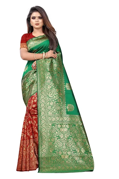 Elegant Silk Blend Saree with Blouse piece