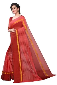 NITA CREATION Women's Woven Cotton Silk Woven Saree With Blouse Piece (Maroon)-thumb1