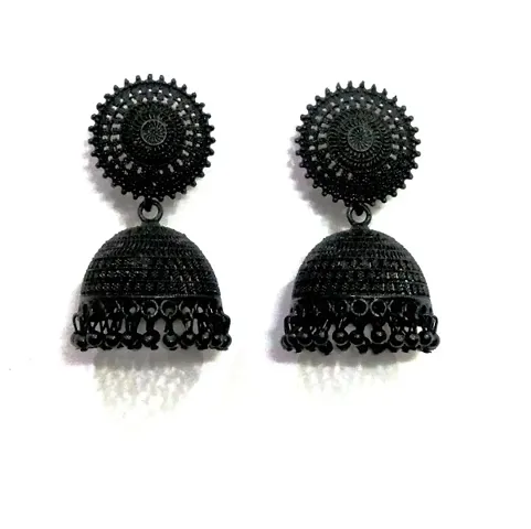 Elegant Jhumka Earrings With Beads For Girls and Women