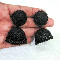 Elegant Black Small Jhumka  Earrings With Beads For Girls and Women-thumb2