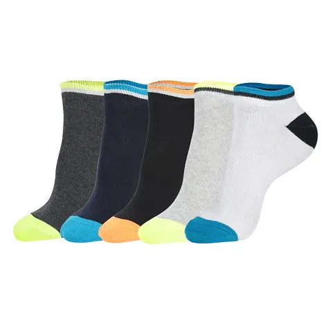 Trendy Combos Of 5 Pairs Cotton Free Size Ankle Socks For Men