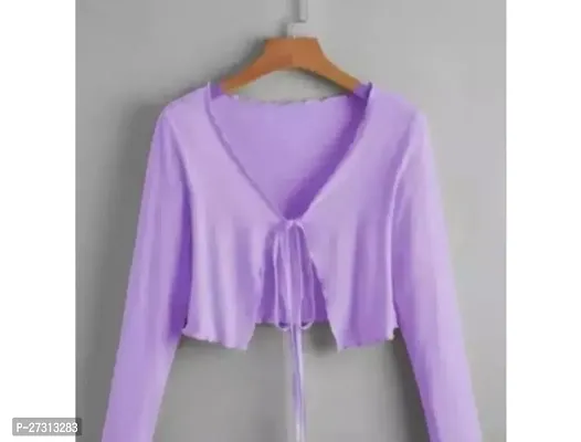 Elegant Purple Lycra Solid Top For Women-thumb0