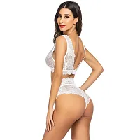 Inayat Free Size Women's Nylon Spandex High Waist Lycra Lace Bra Panty Lingerie Set (INT-LS-06043)-thumb2