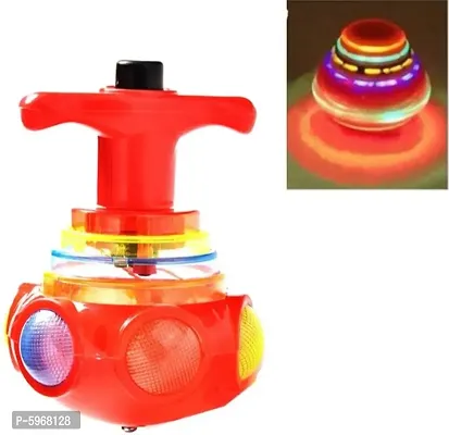 Odimo Led Lattoo,  Spinning Top with LED Light , Music and Laser Toy (Multi color and Design, Pack of 1)-thumb0
