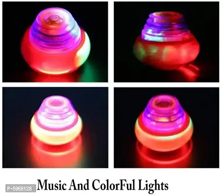 Odimo Led Lattoo,  Spinning Top with LED Light , Music and Laser Toy (Multi color and Design, Pack of 1)-thumb4