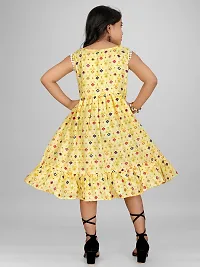 Fabulous Yellow Cotton Printed Frocks For Girls-thumb1