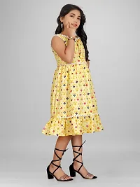 Fabulous Yellow Cotton Printed Frocks For Girls-thumb3