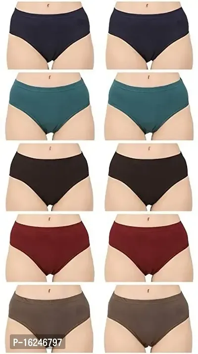 RM Women Cotton Solid Hipster Panties Underwear (Multicolor, 80) (Pack of 10)