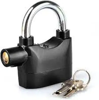 Anti Theft System Security Pad Lock with Smart Alarm Lock Siren Motion Sensor for Home | Office | Cycle(1Pc,Black)