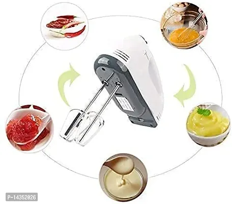 Hand Mixer Beater Blender Electric Cream Maker for Cakes with Base 7 Speed Control pack of 1-thumb0