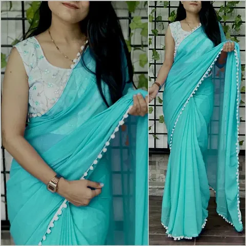 Pom Pom Border Saree