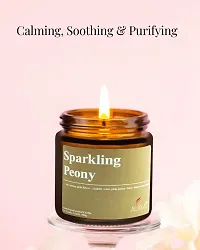 GREEWELT Scented Soy Wax Amber Jar Candle, Organic Luxury Aroma, Aromatic/Aromatherapy Votive Candle || Burning Time Upto 30 Hours (Sparkling Peony, Large-thumb3