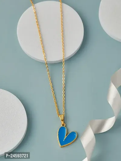 Brandsoon Fashion Embracing  Hearts-in-Love shape  Gold Plated Austrian Crystal Pendant and chain for Girls/Women