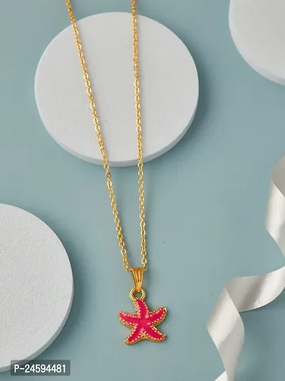 Brandsoon Fashion Embracing star shape  Gold Plated Austrian Crystal Pendant and chain for Girls/Women-thumb0
