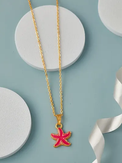 Brandsoon Fashion Embracing star shape  Gold Plated Austrian Crystal Pendant and chain for Girls/Women
