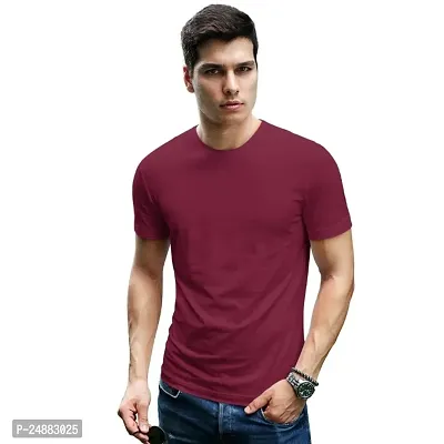 Classic Polyester Solid Tshirt for Men-thumb0