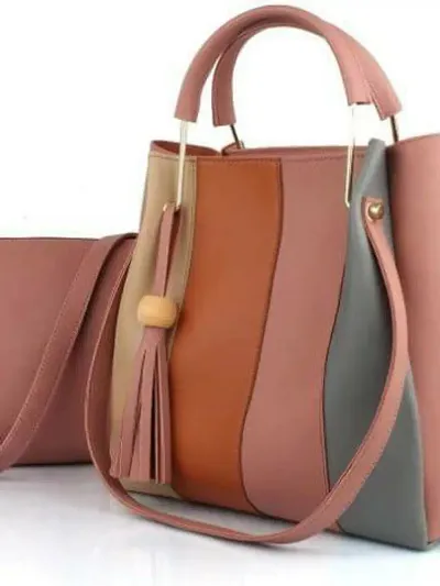 Fancy Women PU Leather Handbags (Pack Of 2)