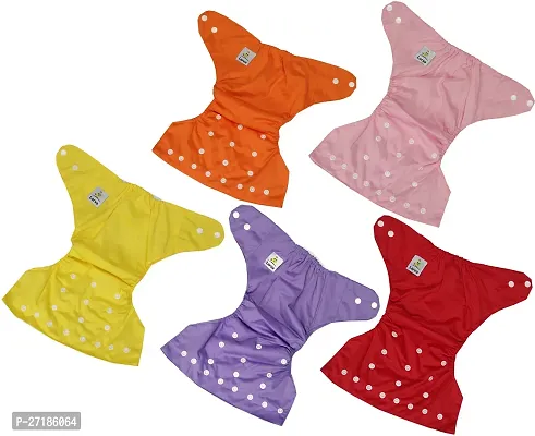 Swito Mart Baby Reusable Premium Trendy Cotton Cloth Diaper Washable Adjustable Pack of 5