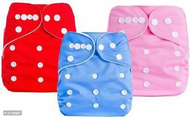 Swito Mart Baby Reusable Stylish Cotton Cloth Pocket Diaper Washable Adjustable  Pack of 3-thumb0