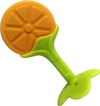 Swito Mart Fruit Shape Silicone Teethers Soft Stick Chews Nibbler for Baby Dental Care Teether Orange Peach Red-thumb1