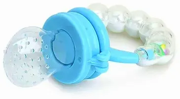 Swito Mart Baby Ring Style Food Feeder Nibbler Pacifier Silicone Supplies Nipple Feeder SKY BLUE-thumb2