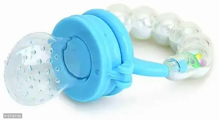Swito Mart Baby Ring Style Food Feeder Nibbler Pacifier Silicone Supplies Nipple Feeder SKY BLUE-thumb3