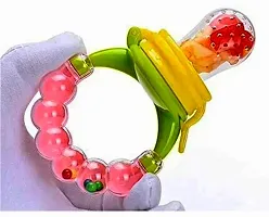 Swito Mart Baby Ring Style Food Feeder Nibbler Pacifier Silicone Supplies Nipple Feeder Orange-thumb2