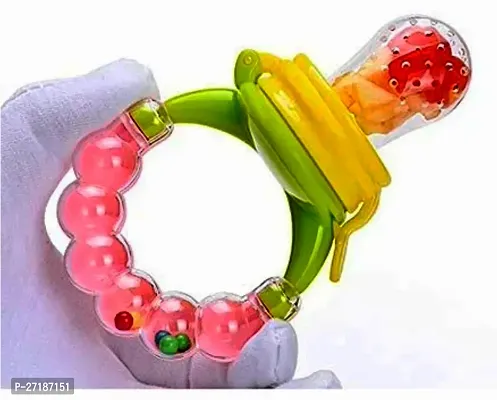Swito Mart Baby Ring Style Food Feeder Nibbler Pacifier Silicone Supplies Nipple Feeder Orange-thumb3