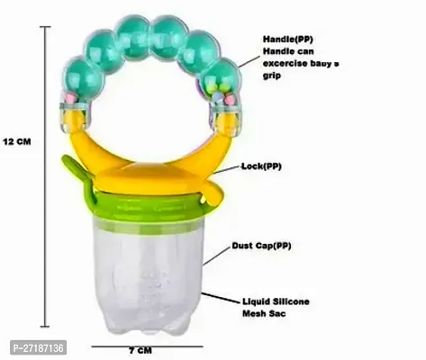 Swito Mart Baby Ring Style Food Feeder Nibbler Pacifier Silicone Supplies Nipple Soother PURPLE GREEN-thumb3