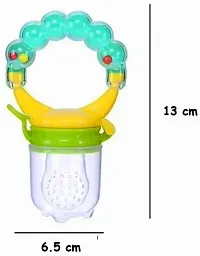 Swito Mart Baby Ring Style Food Feeder Soother Nibbler Pacifier Silicone Supplies Nipple Feeder Green Orange-thumb1