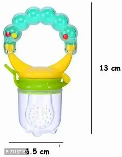 Swito Mart Baby Ring Style Food Feeder Soother Nibbler Pacifier Silicone Supplies Nipple Feeder Green Orange-thumb2