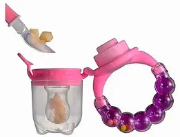 Swito Mart Baby Ring Style Food Feeder Nibbler Pacifier Silicone Supplies Nipple Soother Purple Orange-thumb3