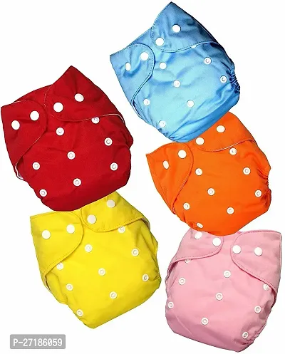 Swito Mart Baby Reusable Cloth Diaper Washable Adjustable Infants Nappy Pack of 5-thumb0