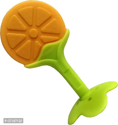 Swito Mart Fruit Shape Silicone Teethers Soft Stick Chews Nibbler for Baby Dental Care Teether Yellow Peach Orange-thumb4
