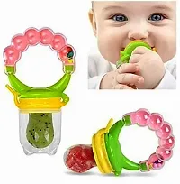 Swito Mart Baby Ring Style Food Feeder Soother Nibbler Pacifier Silicone Supplies Nipple Feeder Green Orange-thumb4