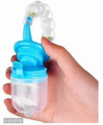 Swito Mart Baby Ring Style Food Feeder Nibbler Pacifier Silicone Supplies Nipple Feeder SKY BLUE-thumb4
