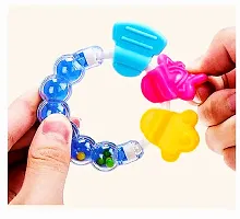 Swito Mart Baby Natural Silicone Rattle Teether NonToxic Food Grade BPA Free Teether BLUE PINK-thumb3