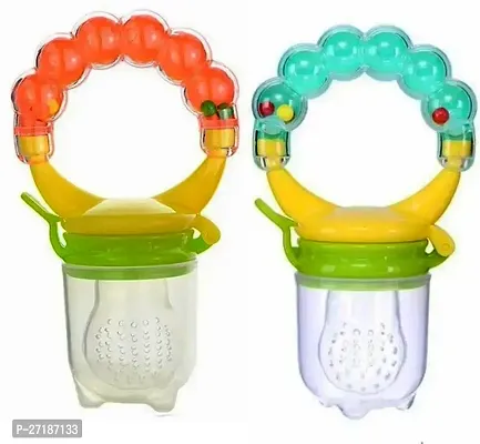 Swito Mart Baby Ring Style Food Feeder Soother Nibbler Pacifier Silicone Supplies Nipple Soother Orange Green