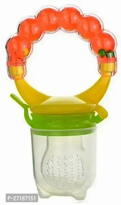 Swito Mart Baby Ring Style Food Feeder Nibbler Pacifier Silicone Supplies Nipple Feeder Orange
