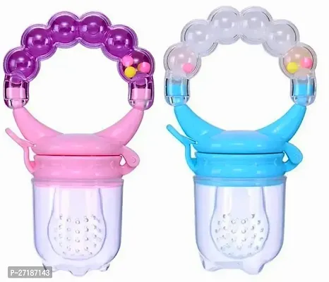 Swito Mart Baby Ring Style Food Feeder Soother Nibbler Pacifier Silicone Supplies Nipple Soother Purple Blue