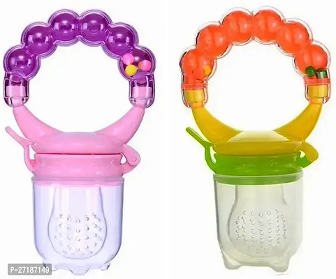 Swito Mart Baby Ring Style Food Feeder Soother Nibbler Pacifier Silicone Supplies Nipple Soother Purple Orange
